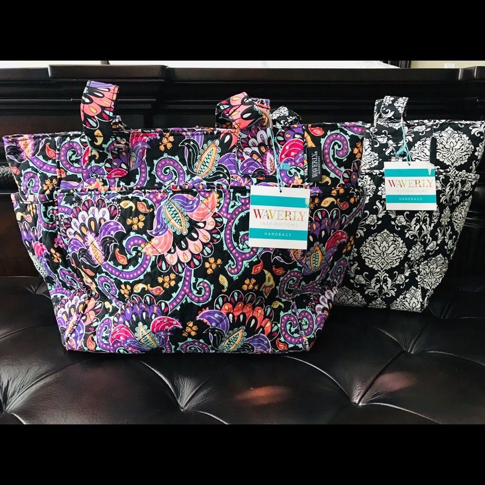 SALE! Waverly Inspirations Quilted Tote Bags 2pcs